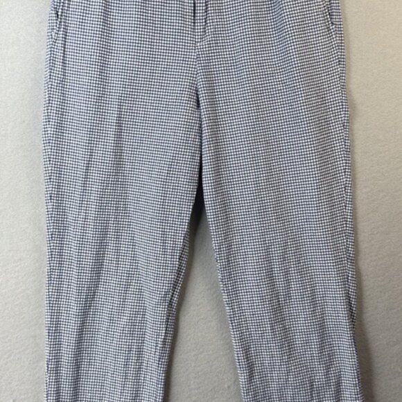 Free People Pants - Free People Kate Gingham Pants Size Medium Blue White‎ 100% Cotton Straight Leg